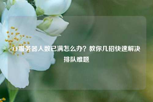 CF服务器人数已满怎么办？教你几招快速解决排队难题