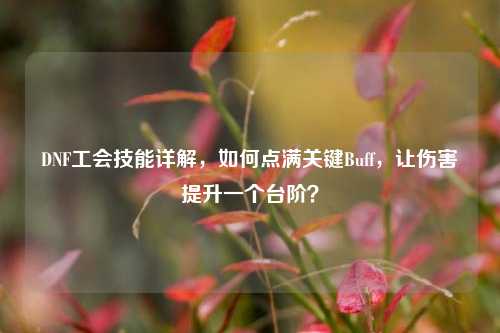 DNF工会技能详解，如何点满关键Buff，让伤害提升一个台阶？