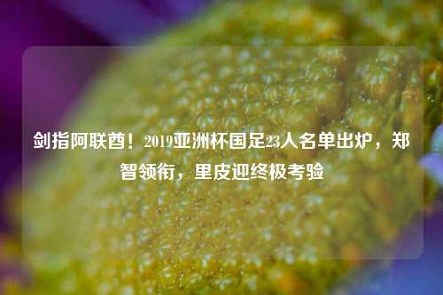 剑指阿联酋！2019亚洲杯国足23人名单出炉，郑智领衔，里皮迎终极考验