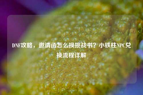 DNF攻略，邀请函怎么换挑战书？小铁柱NPC兑换流程详解