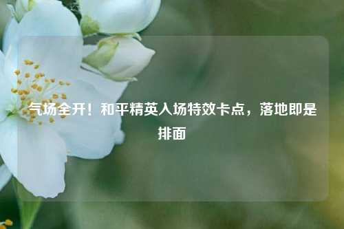 气场全开！和平精英入场特效卡点，落地即是排面