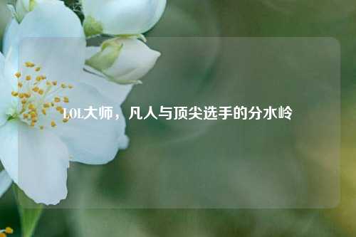 LOL大师，凡人与顶尖选手的分水岭
