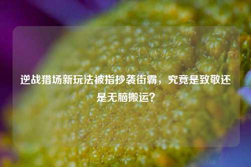 逆战猎场新玩法被指抄袭街霸，究竟是致敬还是无脑搬运？