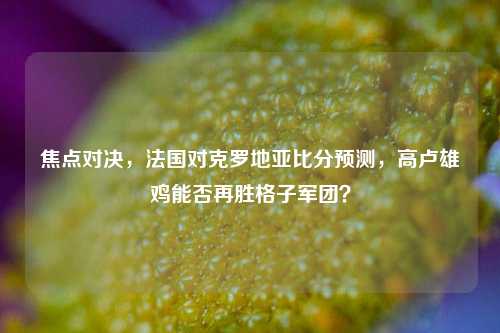 焦点对决，法国对克罗地亚比分预测，高卢雄鸡能否再胜格子军团？