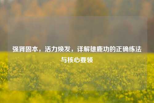 强肾固本,活力焕发,详解雄鹿功的正确练法与核心要领