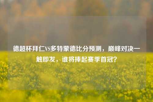 德超杯拜仁VS多特蒙德比分预测,巅峰对决一触即发,谁将捧起赛季首冠?