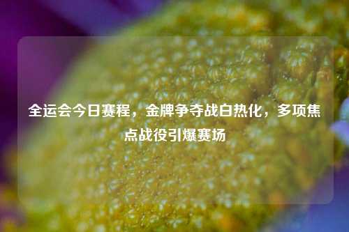 全运会今日赛程,金牌争夺战白热化,多项焦点战役引爆赛场