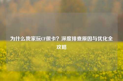 为什么我家玩CF很卡?深度排查原因与优化全攻略