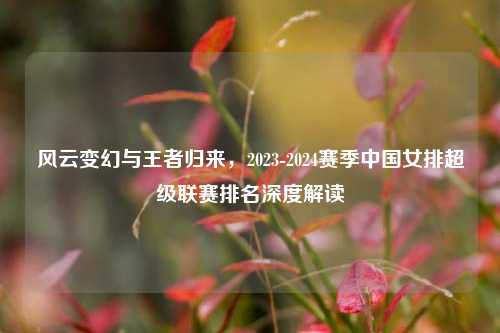 风云变幻与王者归来,2023-2024赛季中国女排超级联赛排名深度解读
