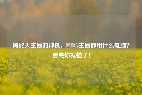 揭秘大主播的神机,PUBG主播都用什么电脑?看完你就懂了!