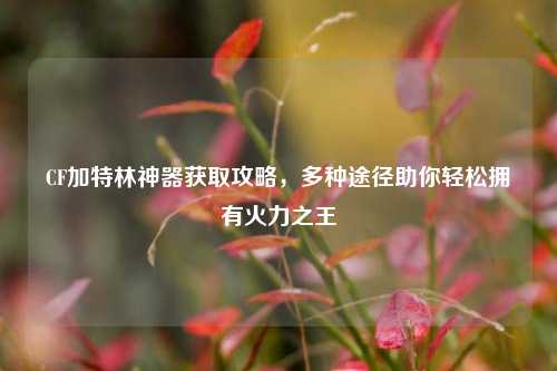 CF加特林神器获取攻略,多种途径助你轻松拥有火力之王