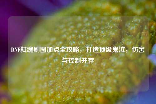 DNF弑魂刷图加点全攻略，打造顶级鬼泣，伤害与控制并存