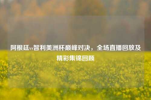 阿根廷vs智利美洲杯巅峰对决,全场直播回放及精彩集锦回顾