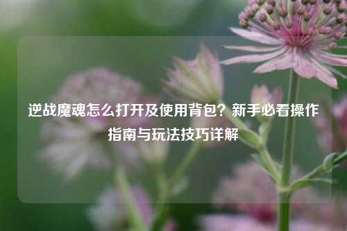 逆战魔魂怎么打开及使用背包?新手必看操作指南与玩法技巧详解