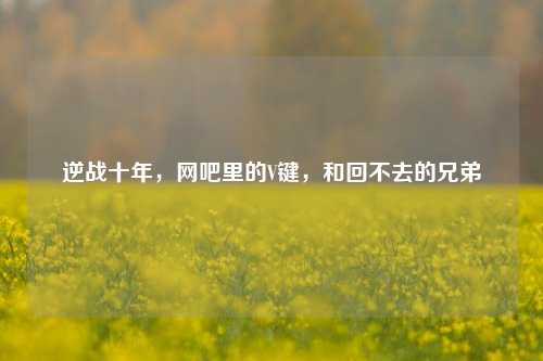 逆战十年，网吧里的V键，和回不去的兄弟