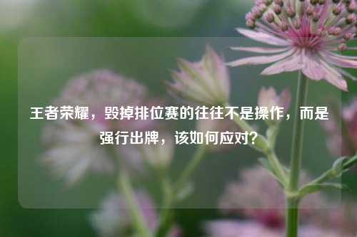 王者荣耀，毁掉排位赛的往往不是操作，而是强行出牌，该如何应对？