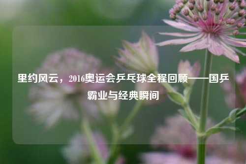 里约风云,2016奥运会乒乓球全程回顾——国乒霸业与经典瞬间