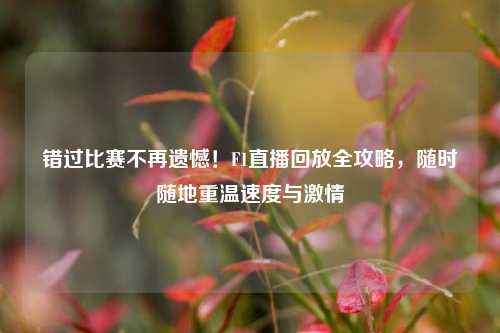 错过比赛不再遗憾!F1直播回放全攻略,随时随地重温速度与激情
