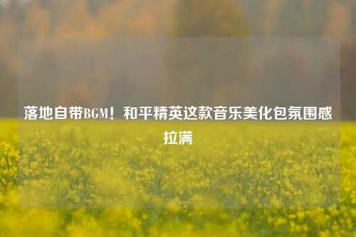 落地自带BGM！和平精英这款音乐美化包氛围感拉满