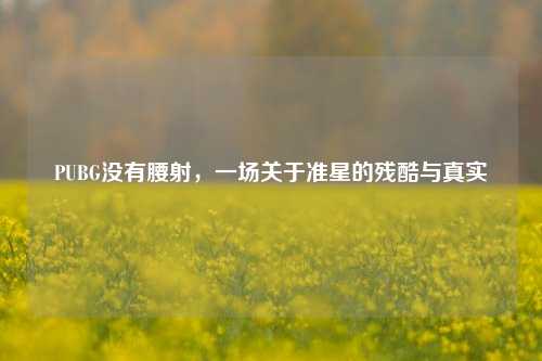 PUBG没有腰射,一场关于准星的残酷与真实