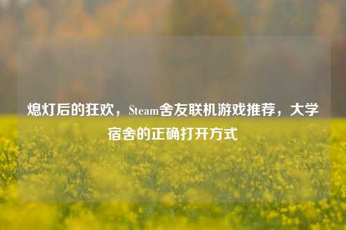 熄灯后的狂欢,Steam舍友联机游戏推荐,大学宿舍的正确打开方式