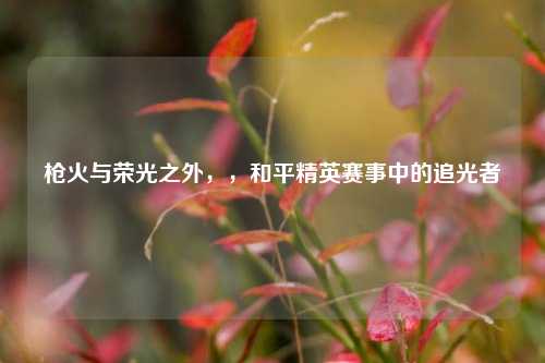 枪火与荣光之外，，和平精英赛事中的追光者