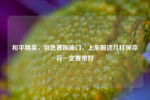 和平精英,别急着踩油门,上车前这几样保命符一定要带好