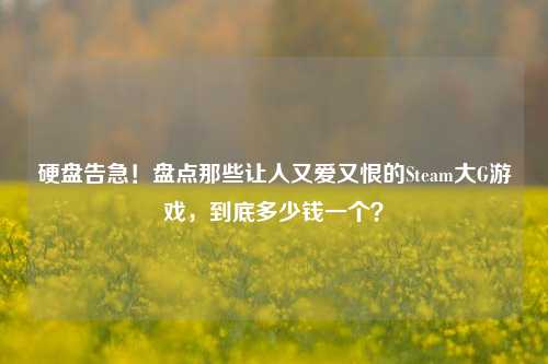 硬盘告急!盘点那些让人又爱又恨的Steam大G游戏,到底多少钱一个?