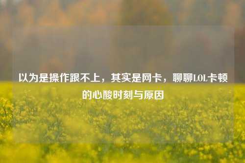 以为是操作跟不上，其实是网卡，聊聊LOL卡顿的心酸时刻与原因