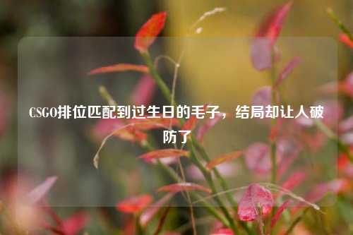 CSGO排位匹配到过生日的毛子,结局却让人破防了