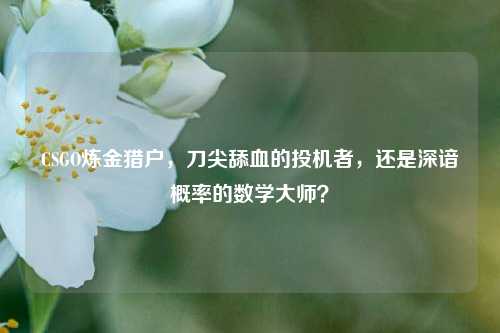 CSGO炼金猎户,刀尖舔血的投机者,还是深谙概率的数学大师?