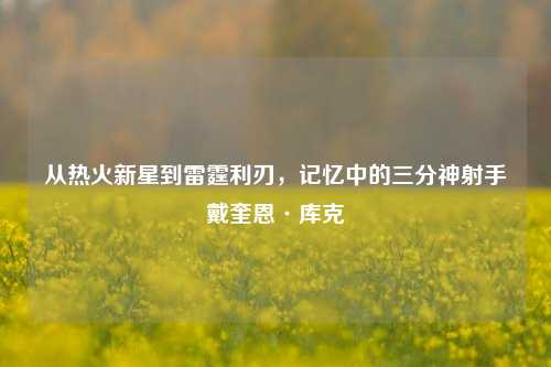 从热火新星到雷霆利刃,记忆中的三分神射手戴奎恩·库克