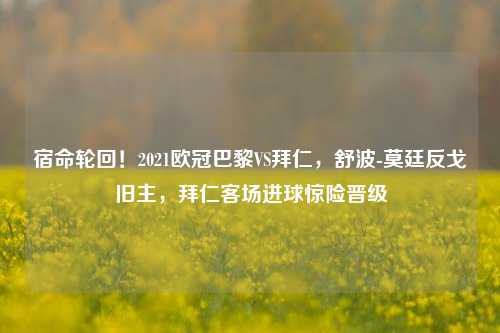 宿命轮回!2021欧冠巴黎VS拜仁,舒波-莫廷反戈旧主,拜仁客场进球惊险晋级