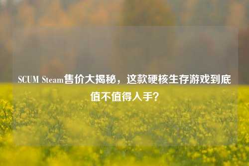 SCUM Steam售价大揭秘,这款硬核生存游戏到底值不值得入手?