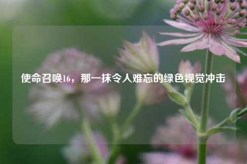 使命召唤16,那一抹令人难忘的绿色视觉冲击