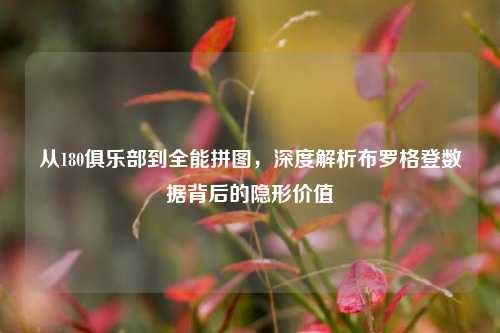 从180俱乐部到全能拼图,深度解析布罗格登数据背后的隐形价值