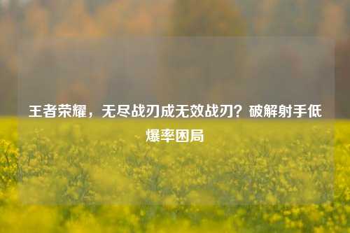 王者荣耀，无尽战刃成无效战刃？破解射手低爆率困局