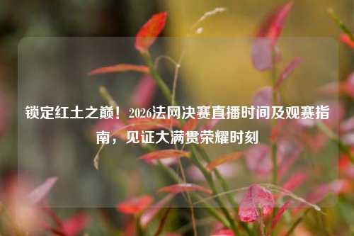 锁定红土之巅！2026法网决赛直播时间及观赛指南，见证大满贯荣耀时刻